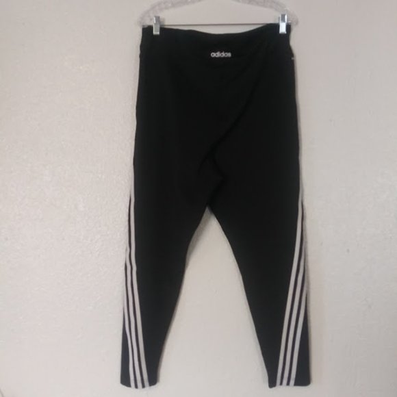 Adidas Aeroready Women's Size XL High Rise 3 Striped Compression Active Pants - Picture 2 of 12